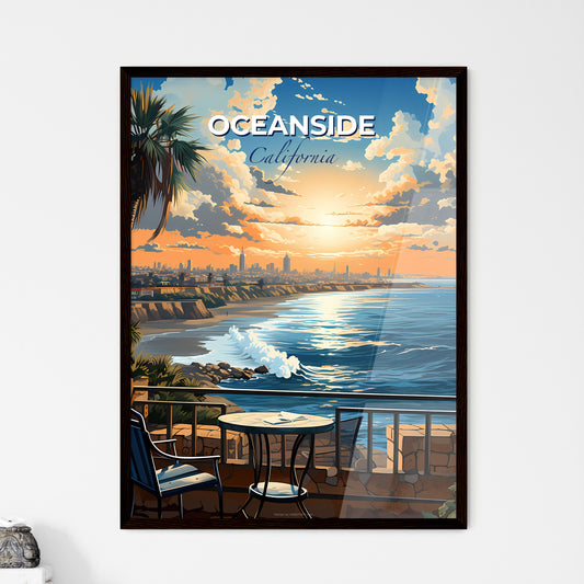 Oceanside, California, A Poster of a view of a beach and a city from a balcony Default Title