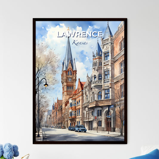 Lawrence, Kansas, A Poster of a street with buildings and cars on it Default Title