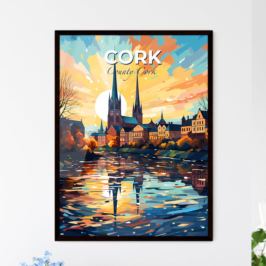 Cork, County Cork, A Poster of a painting of a city with a river and a church Default Title