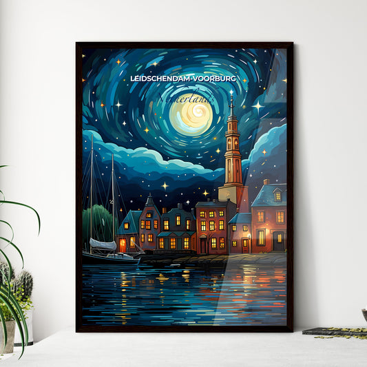 Leidschendam-Voorburg, Netherlands, A Poster of a painting of a city at night Default Title