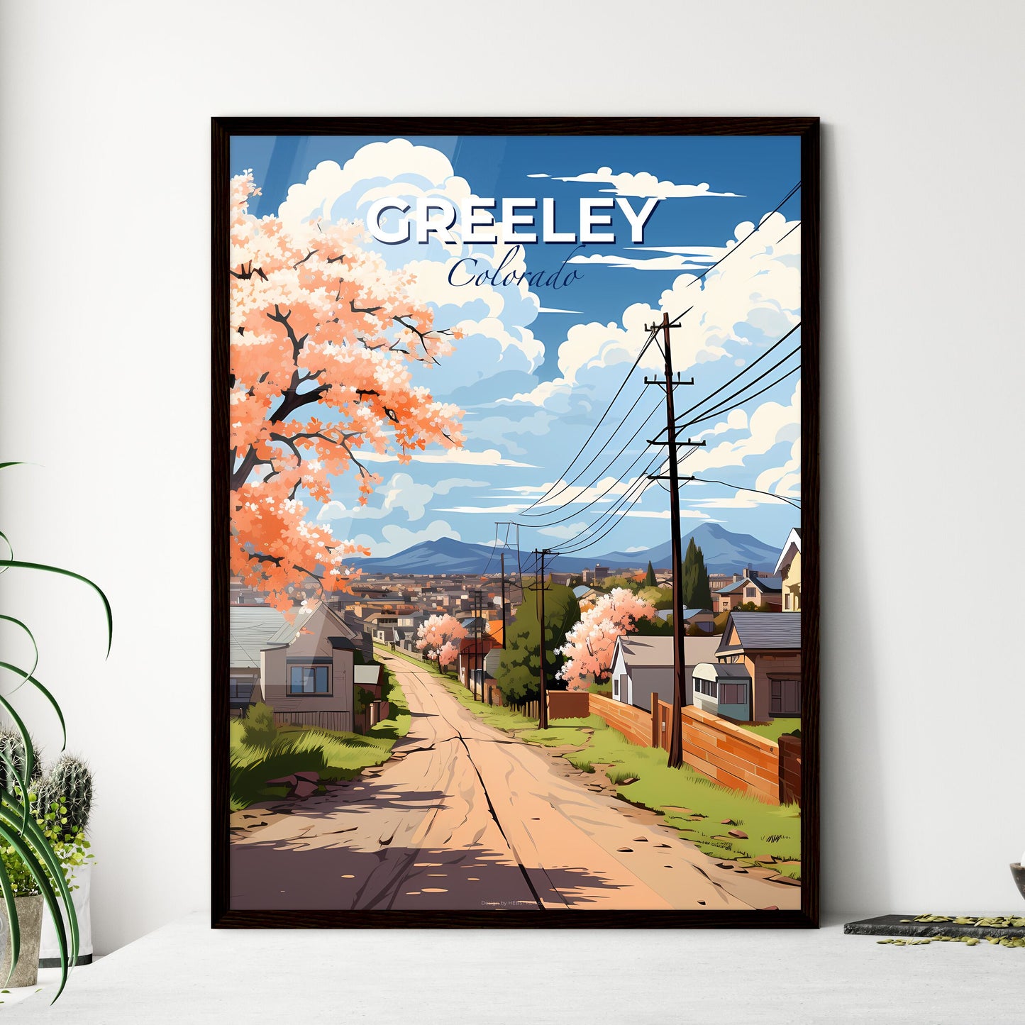 Greeley, Colorado, A Poster of a road with trees and houses on the side Default Title