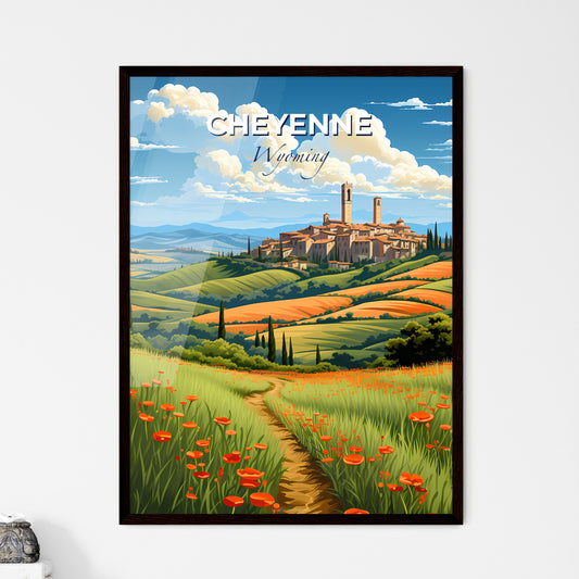Cheyenne, Wyoming, A Poster of a landscape with a road and a building Default Title