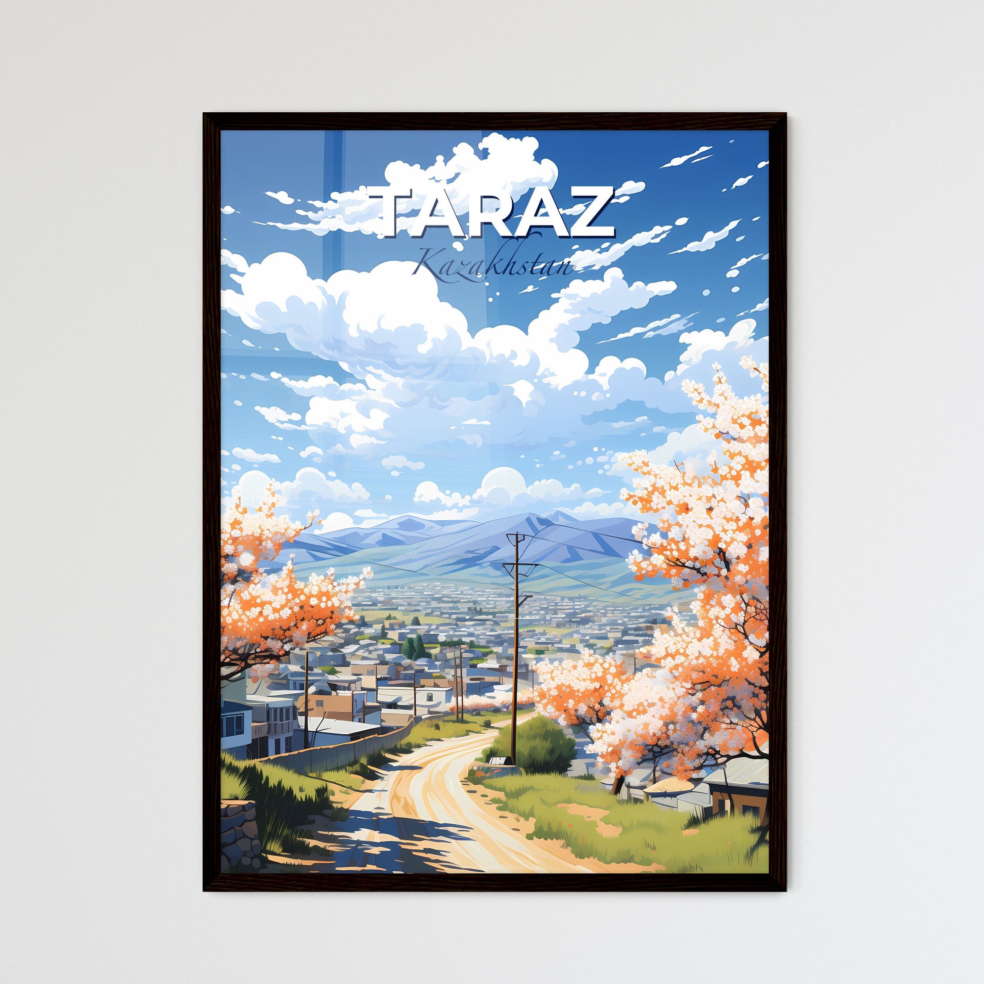 Taraz, Kazakhstan, A Poster of a lively and colourful cityscape Default Title