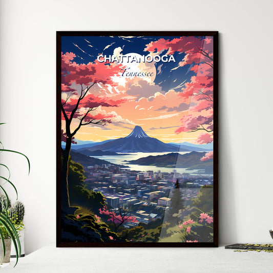 Chattanooga, Tennessee, A Poster of a landscape of a city with a mountain in the background Default Title