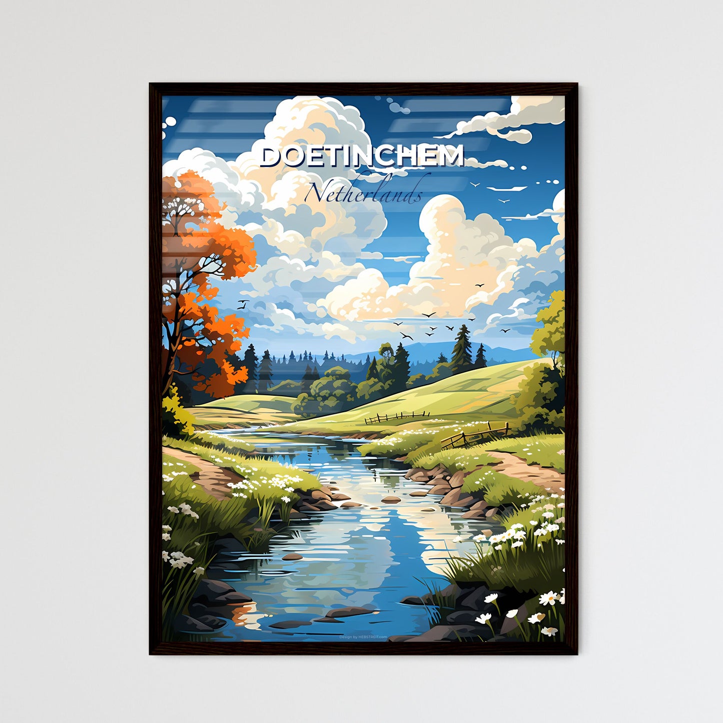 Doetinchem, Netherlands, A Poster of a river running through a valley Default Title
