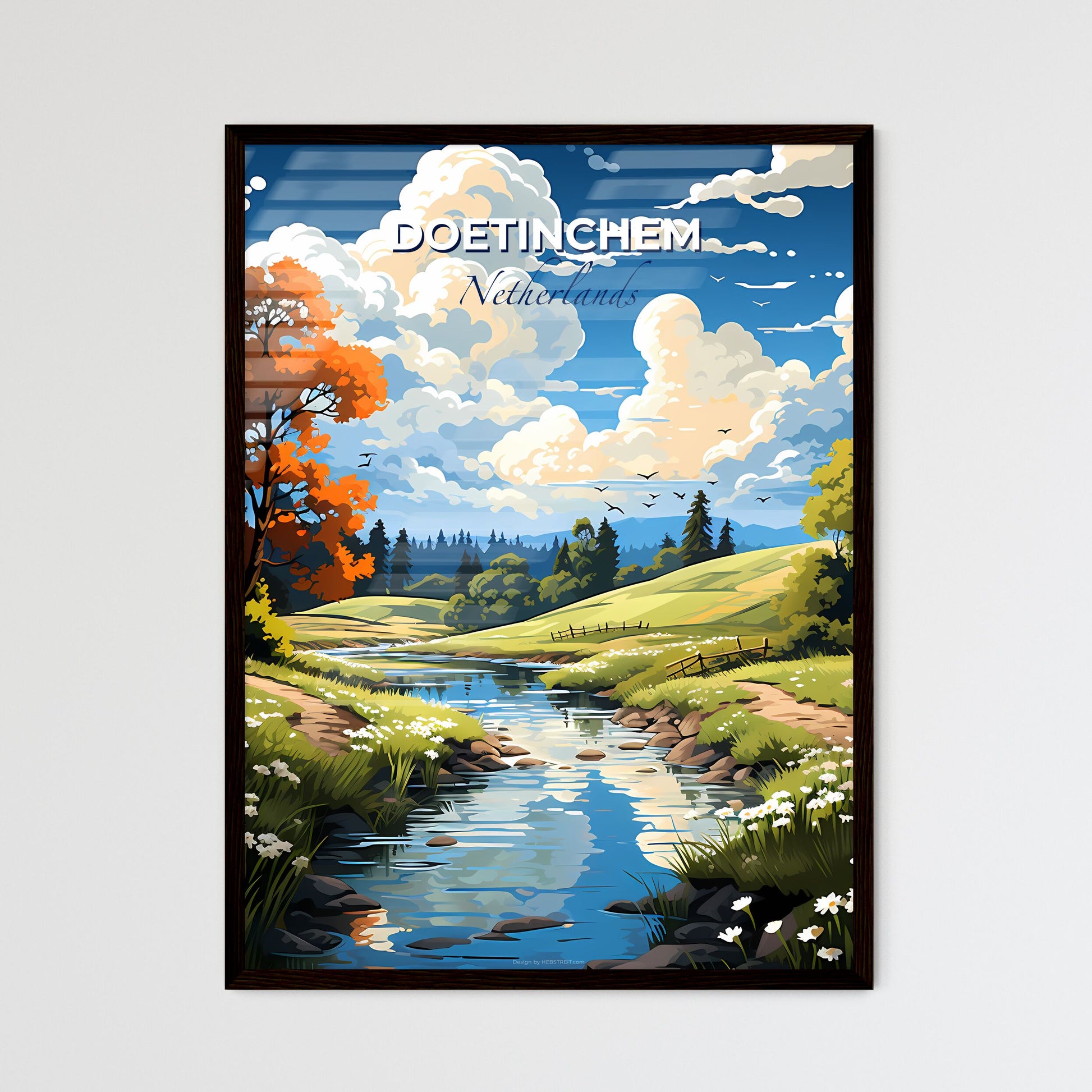 Doetinchem, Netherlands, A Poster of a river running through a valley Default Title