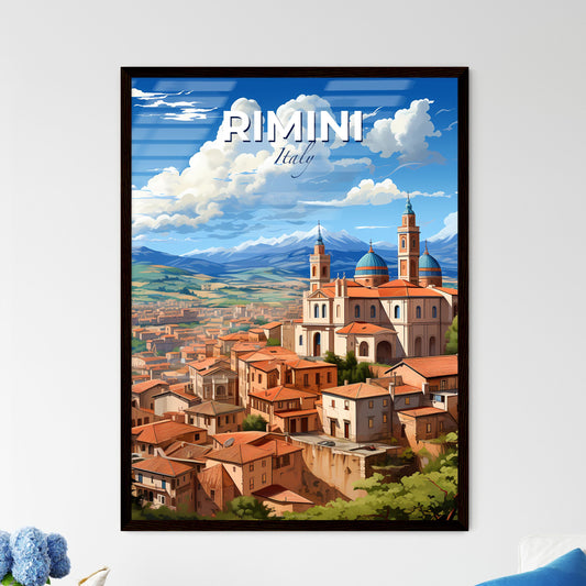 Rimini, Italy, A Poster of a building with towers and a city in the background Default Title
