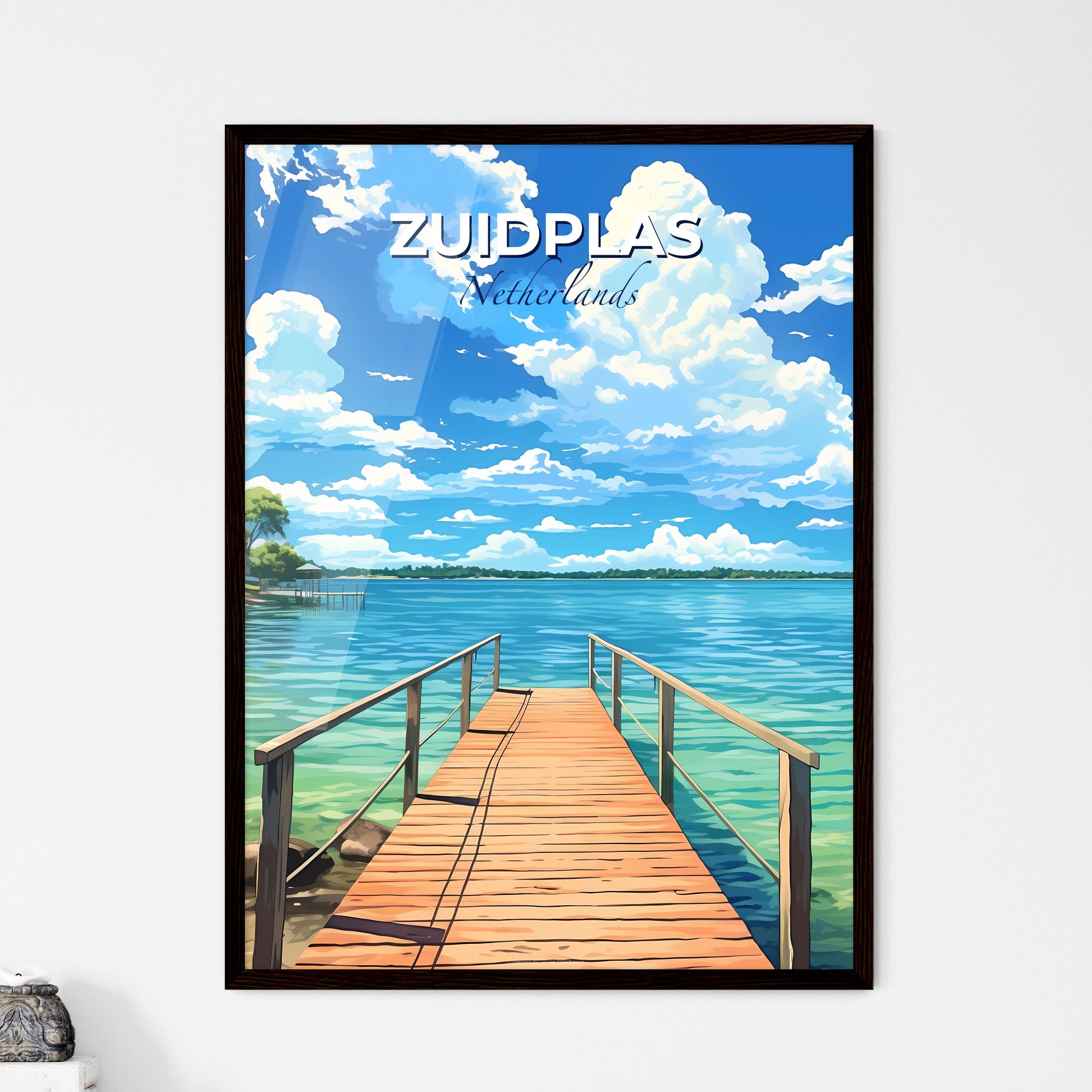 Zuidplas, Netherlands, A Poster of a wooden dock on a body of water Default Title