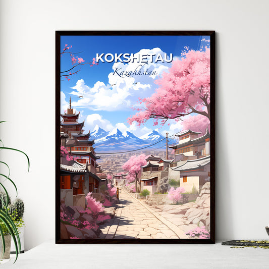 Kokshetau, Kazakhstan, A Poster of a street with buildings and trees Default Title