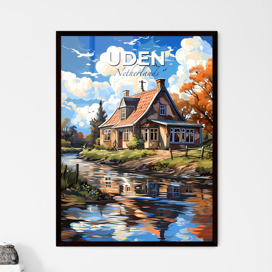 Uden, Netherlands, A Poster of a house by a river Default Title