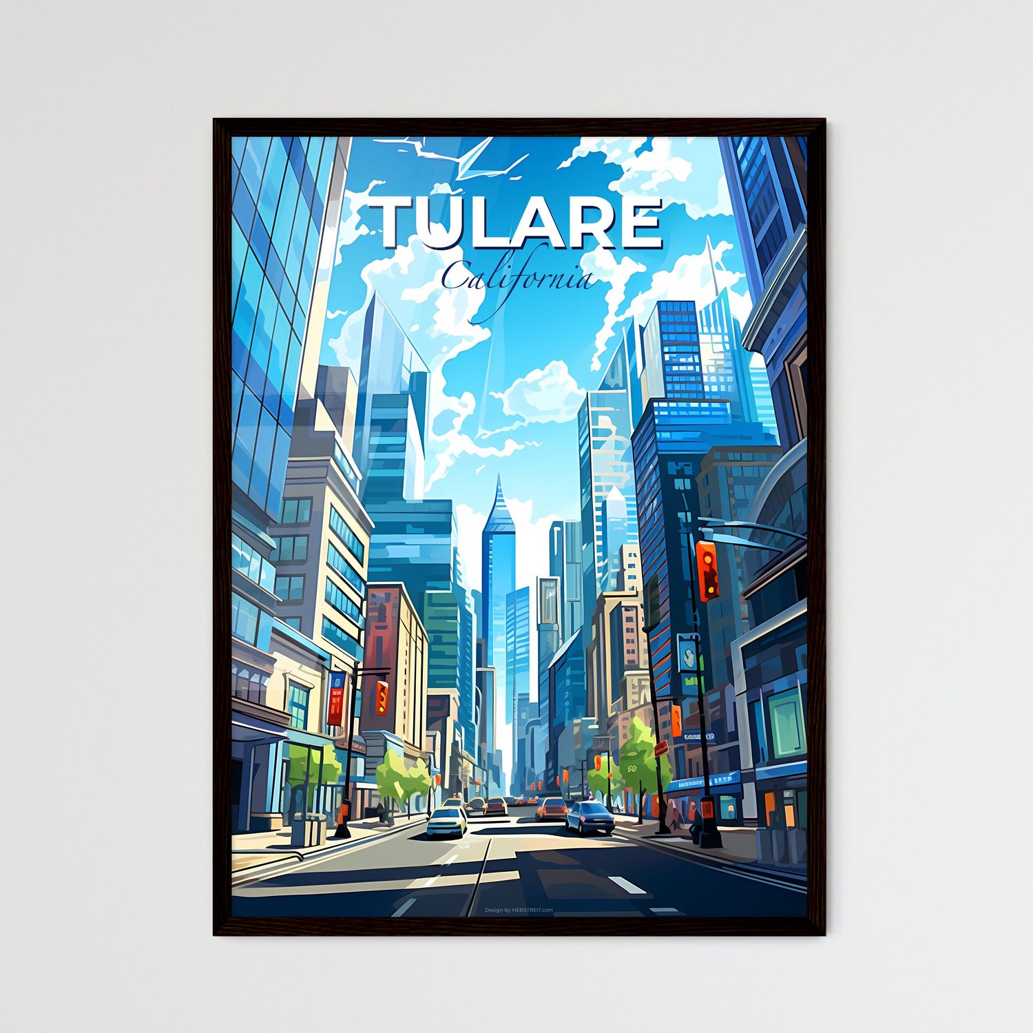 Tulare, California, A Poster of a city street with tall buildings Default Title