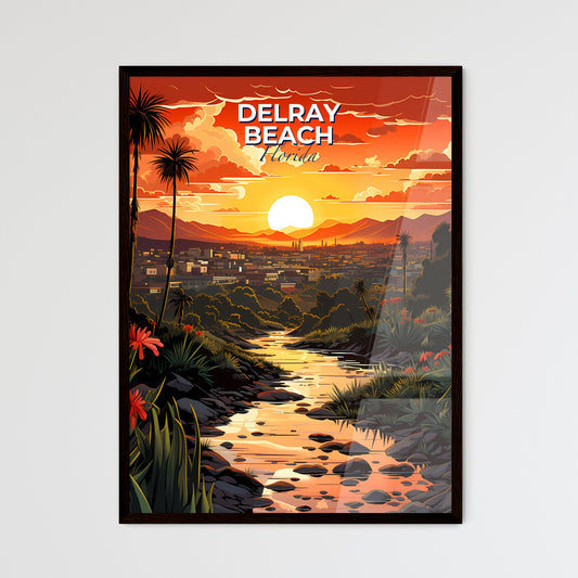 Delray Beach, Florida, A Poster of a river running through a valley with a city in the background Default Title