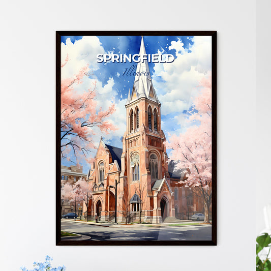 Springfield, Illinois, A Poster of a church with trees in the background Default Title