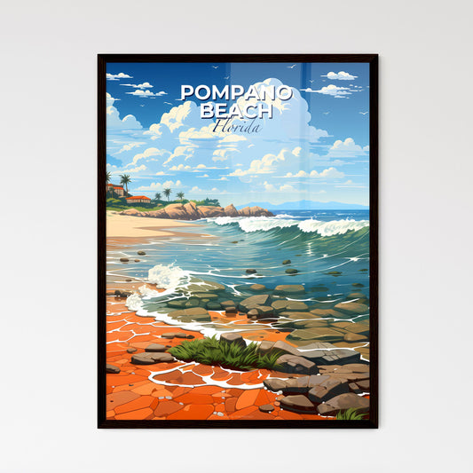 Pompano Beach, Florida, A Poster of a beach with waves and rocks Default Title