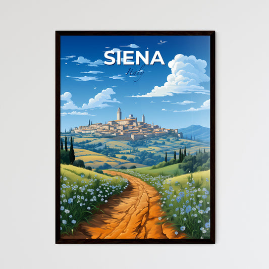 Siena, Italy, A Poster of a dirt road leading to a town Default Title