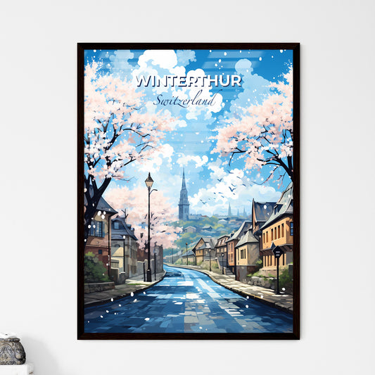 Winterthur, Switzerland, A Poster of a street with trees and buildings on the side Default Title