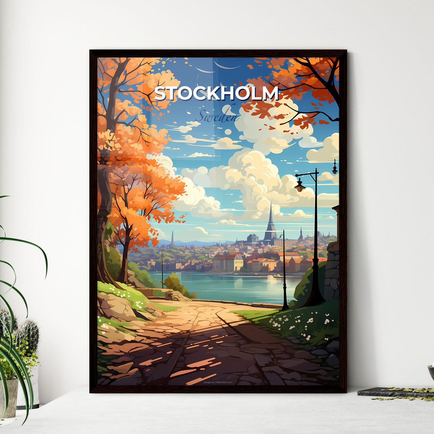 Stockholm, Sweden, A Poster of a path leading to a city Default Title