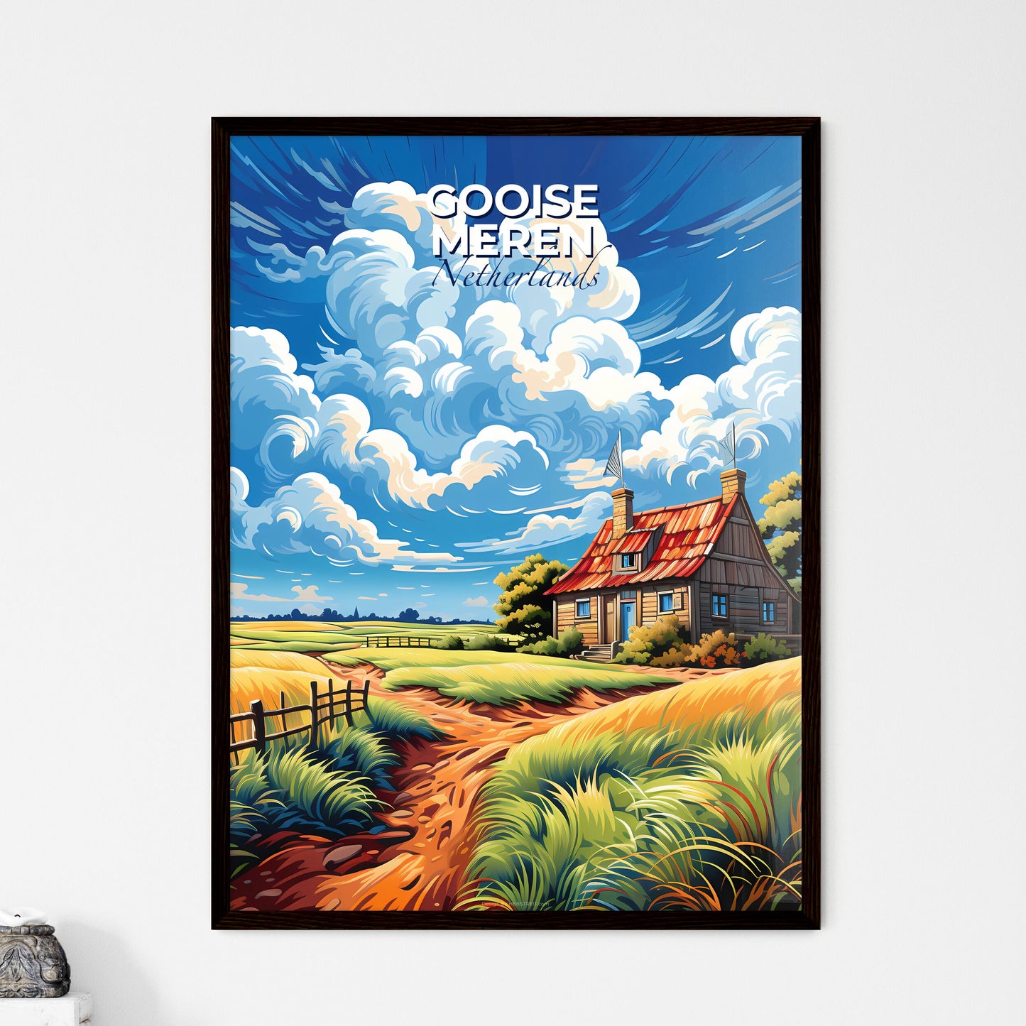 Gooise Meren, Netherlands, A Poster of a house in a field Default Title