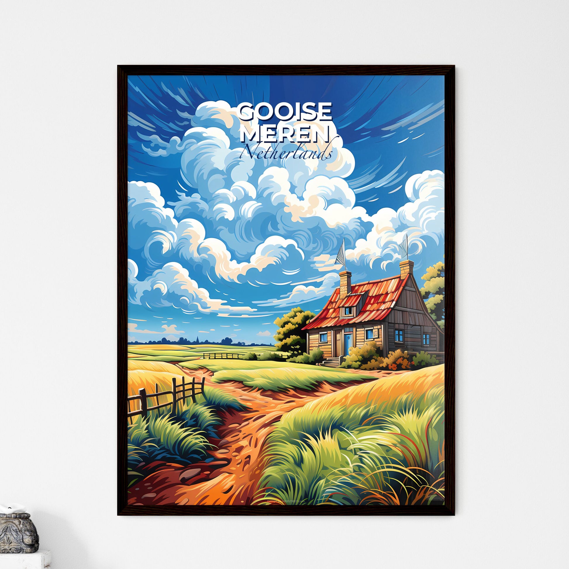 Gooise Meren, Netherlands, A Poster of a house in a field Default Title