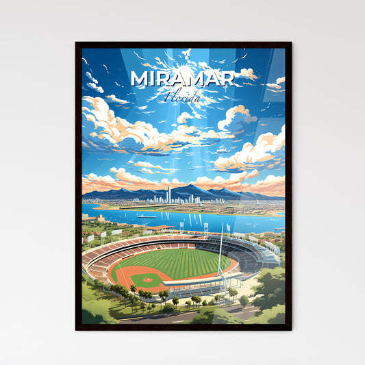 Miramar, Florida, A Poster of a baseball stadium with a body of water and a city in the background Default Title