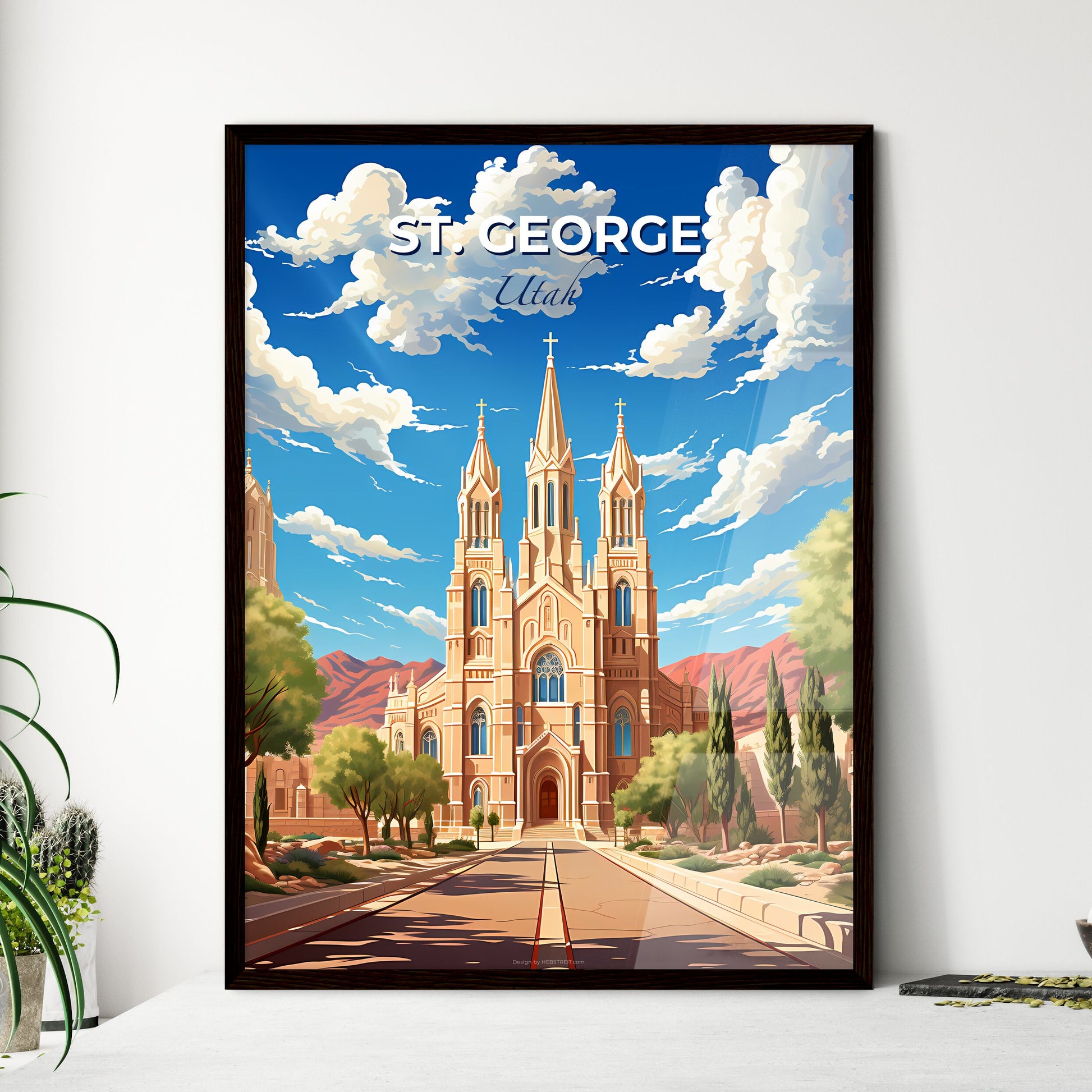 St. George, Utah, A Poster of a large building with towers and trees Default Title