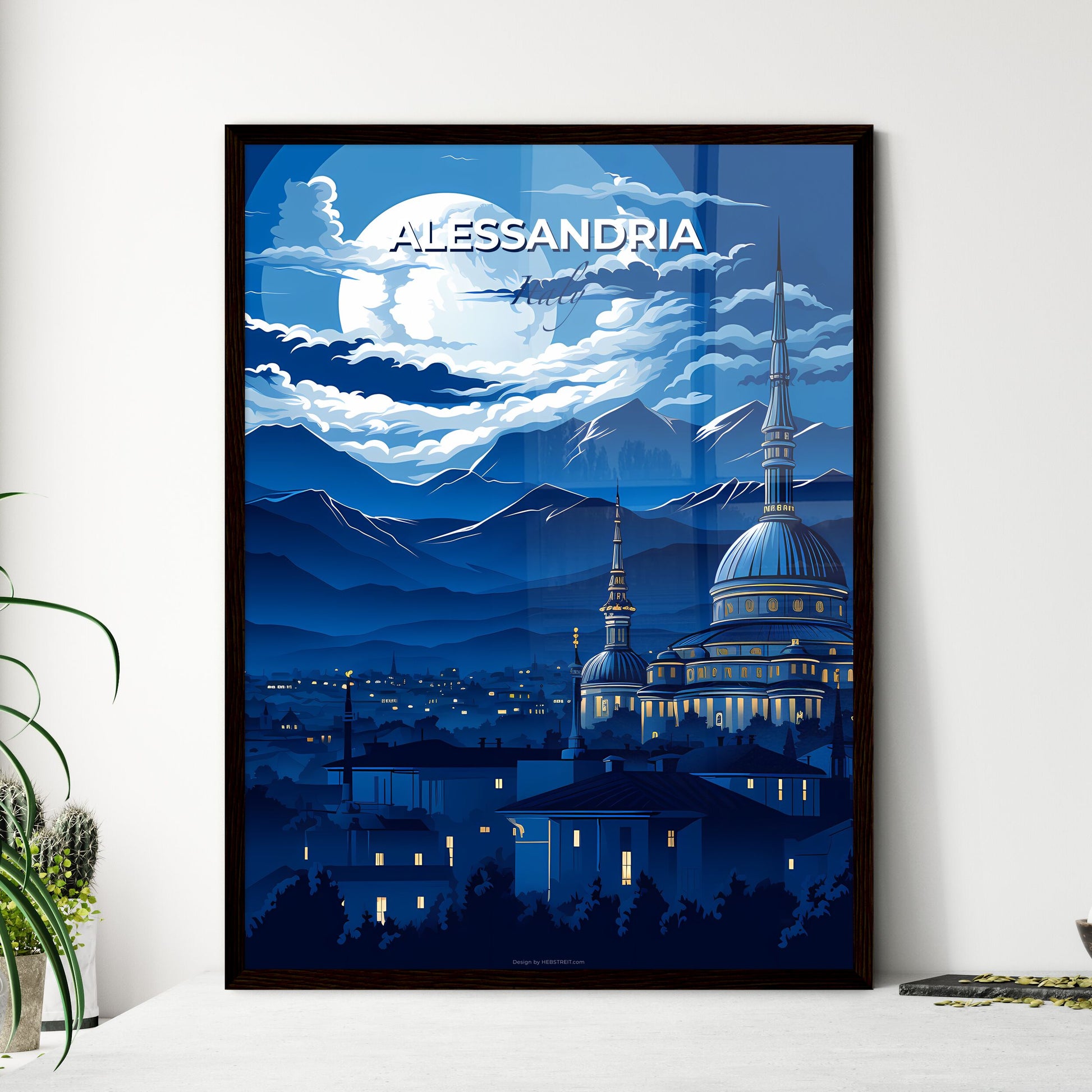 Alessandria, Italy, A Poster of a moon over a city Default Title