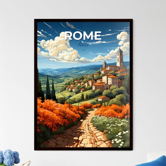 Rome, Italy, A Poster of a stone path leading to a village Default Title