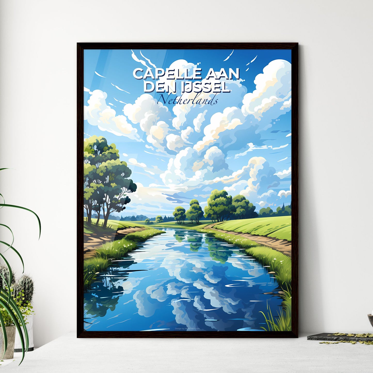 Capelle Aan Den Ijssel, Netherlands, A Poster of a river running through a grassy field Default Title
