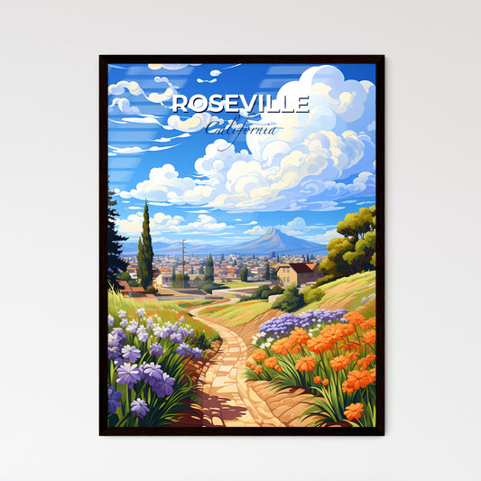 Roseville, California, A Poster of a landscape with a path and flowers Default Title
