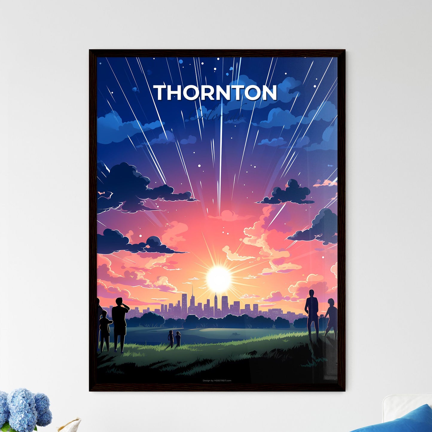 Thornton, Colorado, A Poster of a group of people standing in a field with a city in the background Default Title
