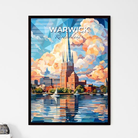 Warwick, Rhode Island, A Poster of a painting of a building with a tall spire and sailboats on the water Default Title