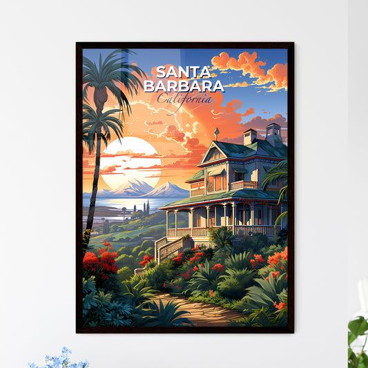 Santa Barbara, California, A Poster of a house with a large porch and a large body of water Default Title
