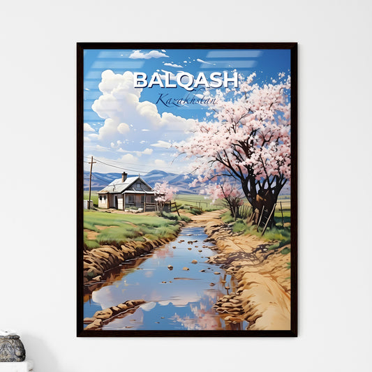 Balqash, Kazakhstan, A Poster of a stream of water with a house and a tree in the background Default Title