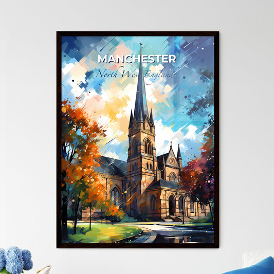 Manchester, North West England, A Poster of a church with trees and a blue sky Default Title