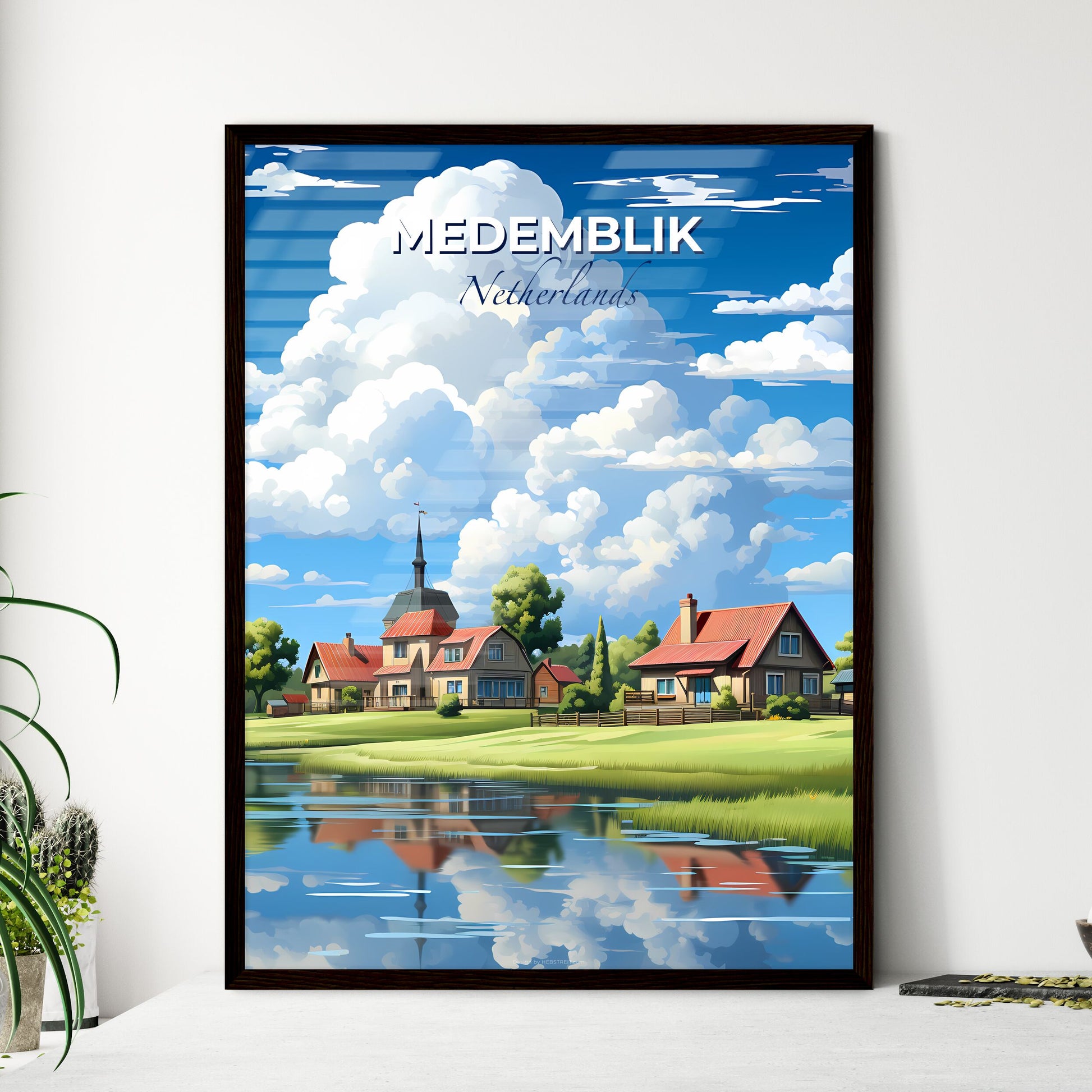 Medemblik, Netherlands, A Poster of a group of houses by a river Default Title
