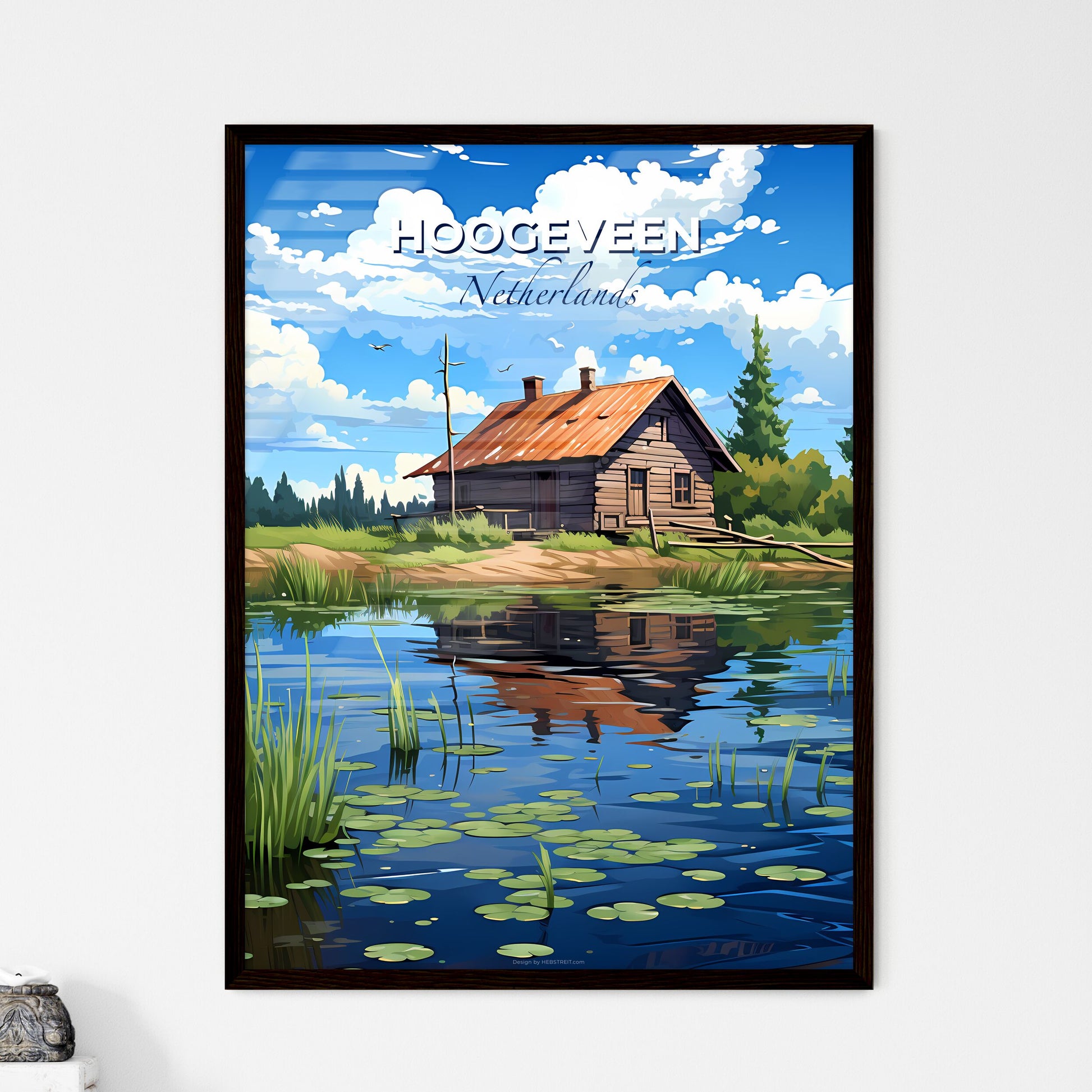 Hoogeveen, Netherlands, A Poster of a house on the water Default Title
