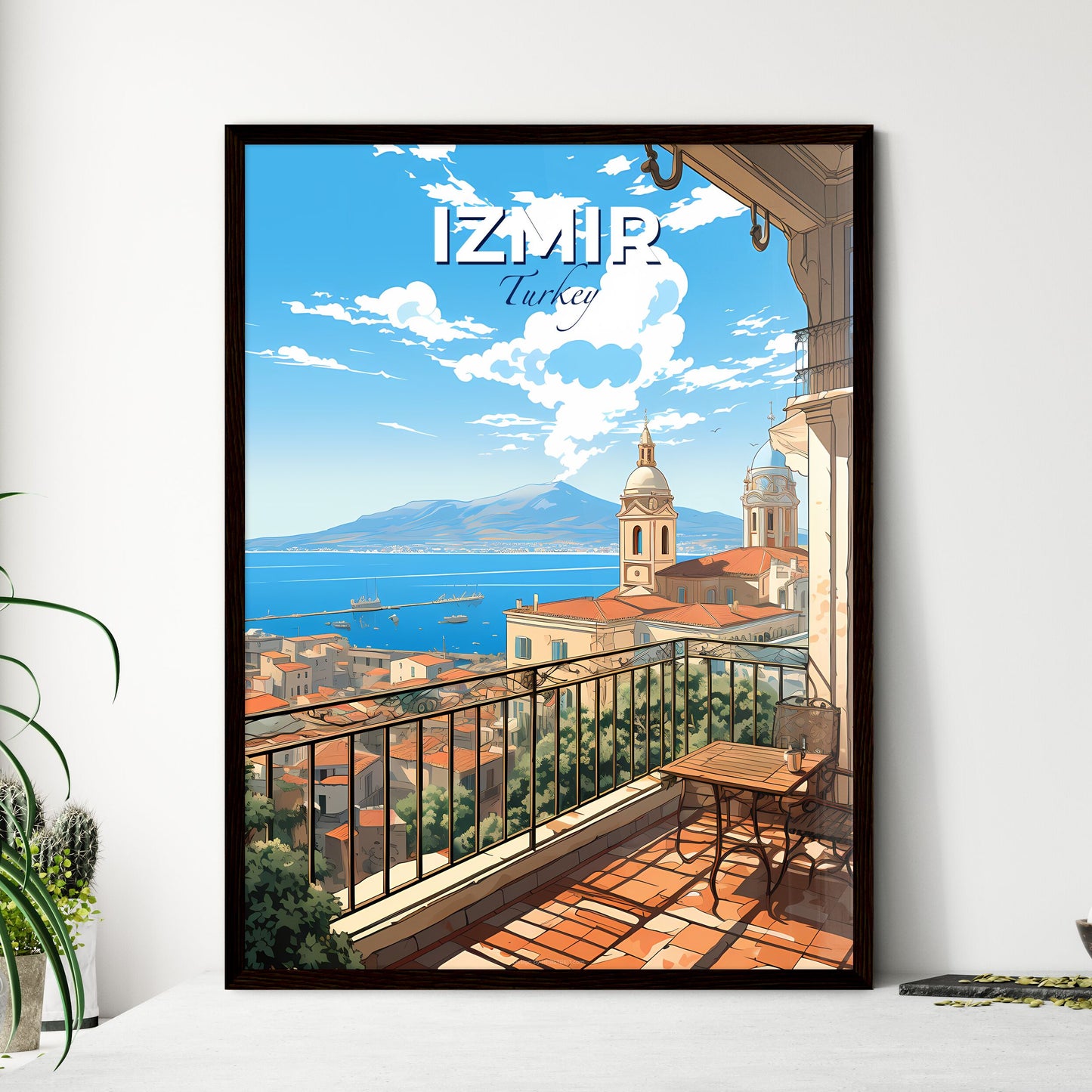 Izmir, Turkey, A Poster of a balcony overlooking a city Default Title