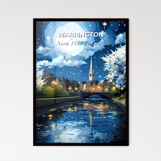 Warrington, North West England, A Poster of a river with trees and a bridge in the background Default Title