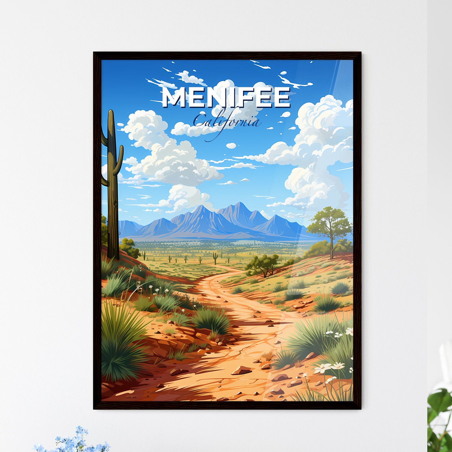 Menifee, California, A Poster of a dirt road through a desert landscape Default Title