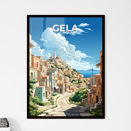 Gela, Italy, A Poster of a city on a hill Default Title