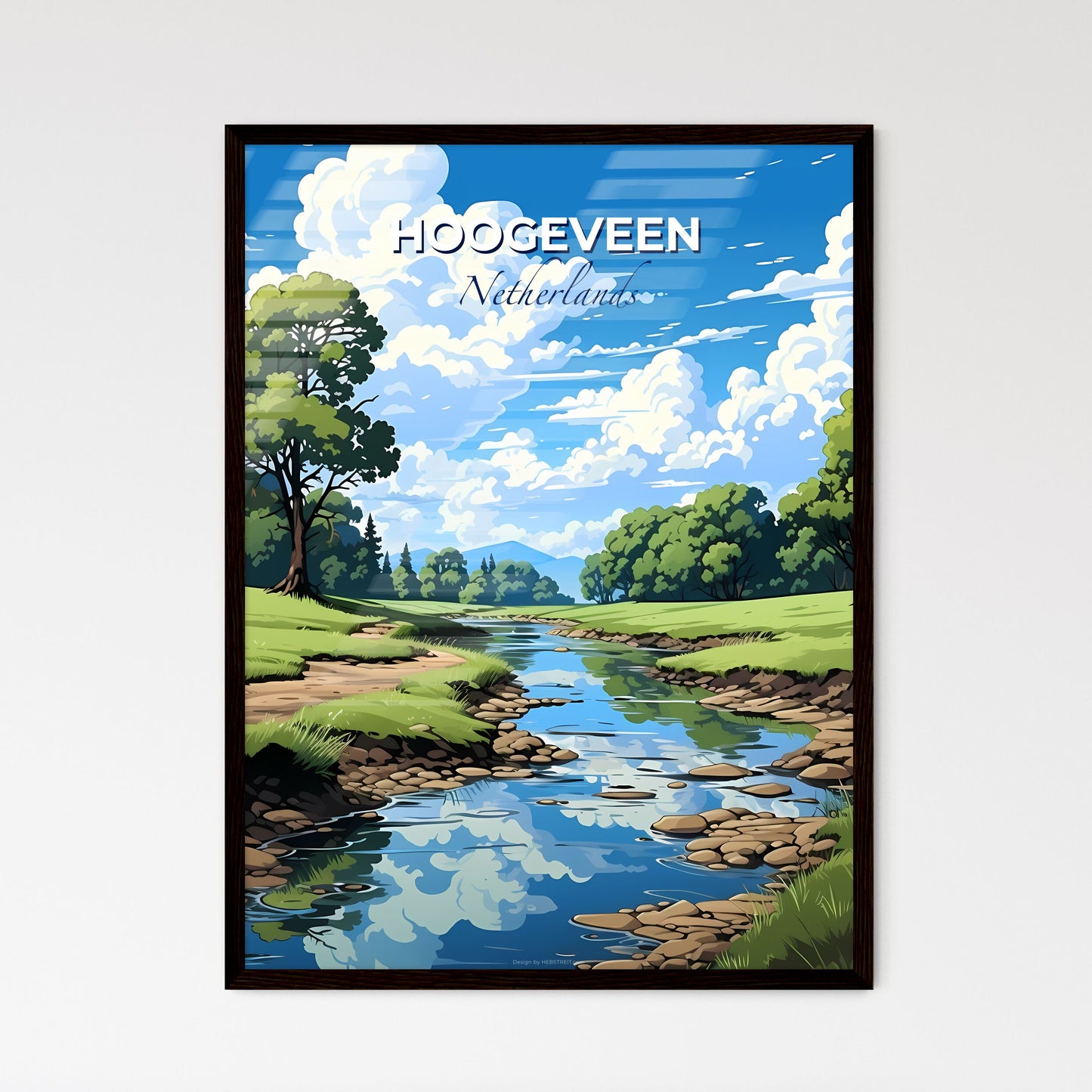 Hoogeveen, Netherlands, A Poster of a river running through a grassy area Default Title