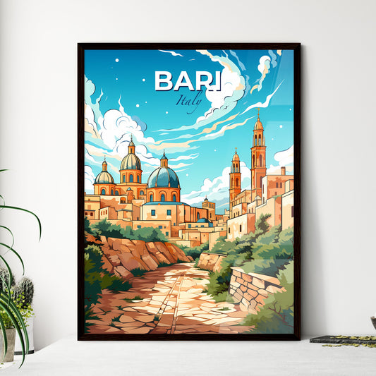 Bari, Italy, A Poster of a city with a road and trees Default Title
