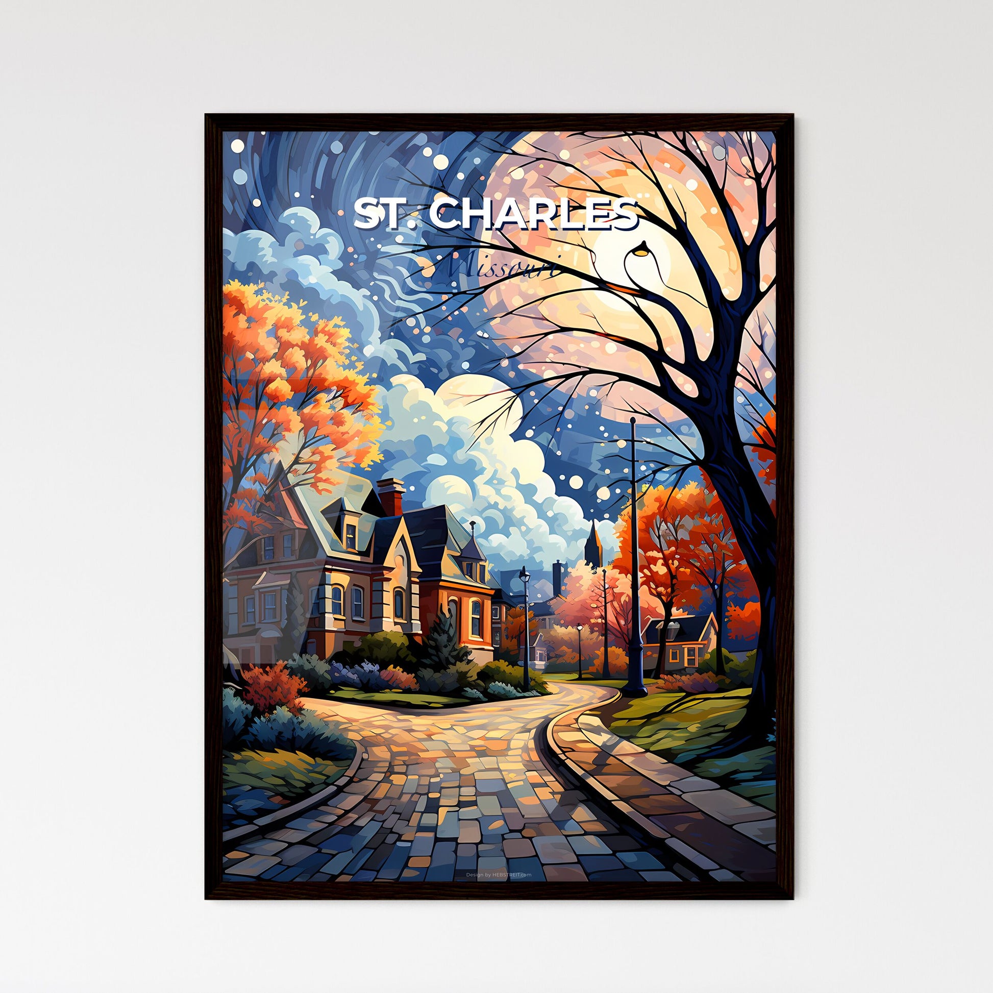 St. Charles, Missouri, A Poster of a street with trees and houses Default Title