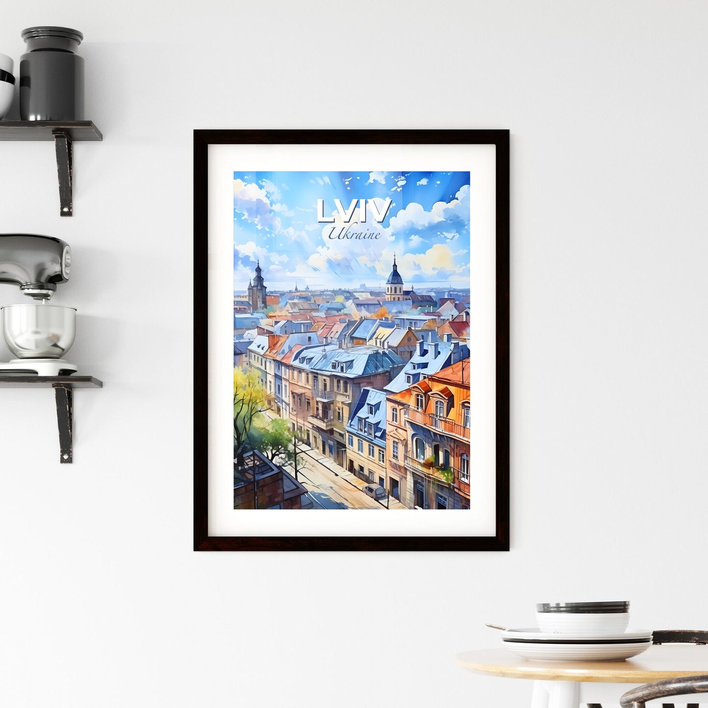 Lviv, Ukraine, A Poster of a city with many buildings Default Title