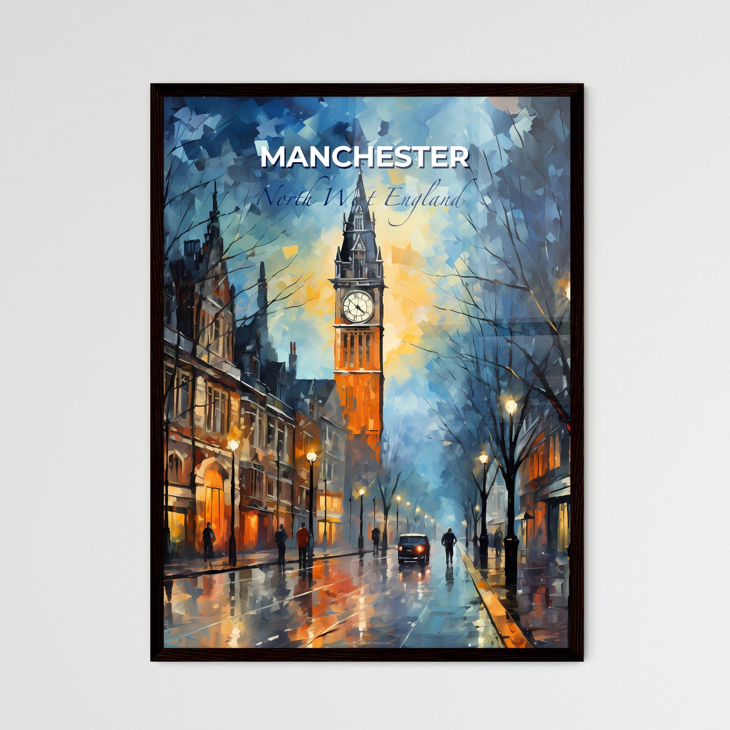 Manchester, North West England, A Poster of a clock tower on a street Default Title
