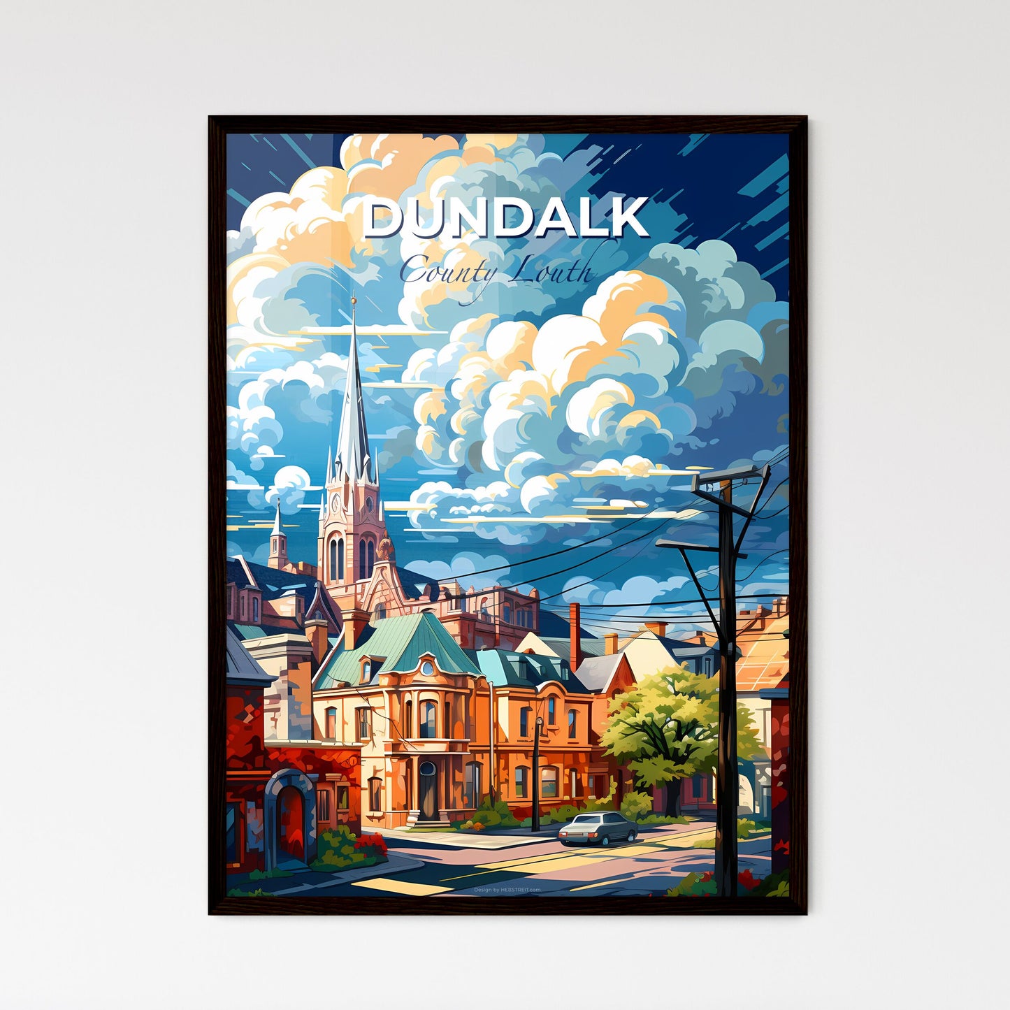 Dundalk, County Louth, A Poster of a street with buildings and cars in the background Default Title