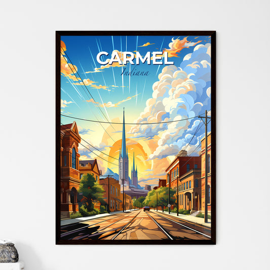 Carmel, Indiana, A Poster of a street with buildings and a tall tower Default Title