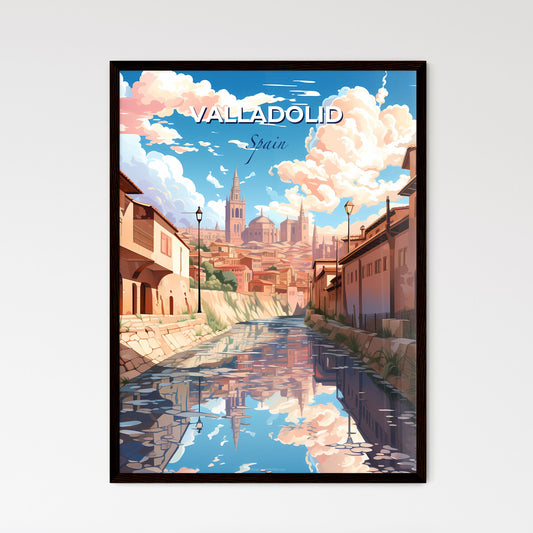 Valladolid, Spain, A Poster of a water channel with buildings and a city in the background Default Title