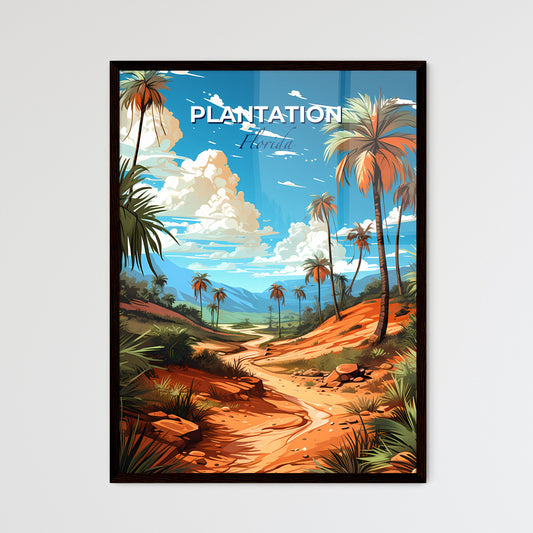 Plantation, Florida, A Poster of a dirt road through a desert with palm trees Default Title