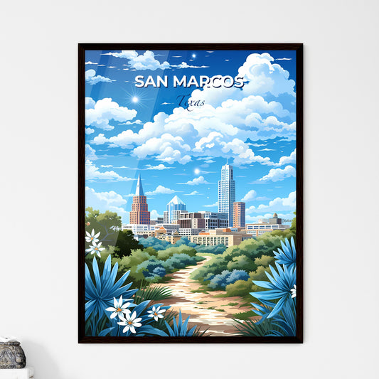 San Marcos, Texas, A Poster of a city landscape with trees and flowers Default Title